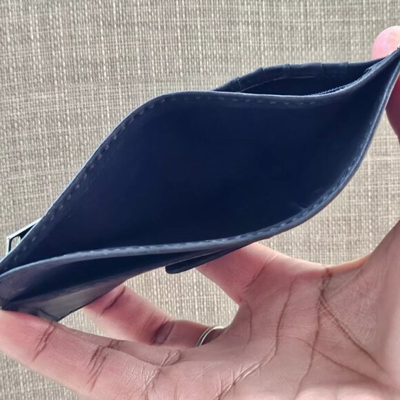 Long Wallet and Keychain Black Genuine Leather Card Holder Keys Holder Fob - Picture 11 of 11